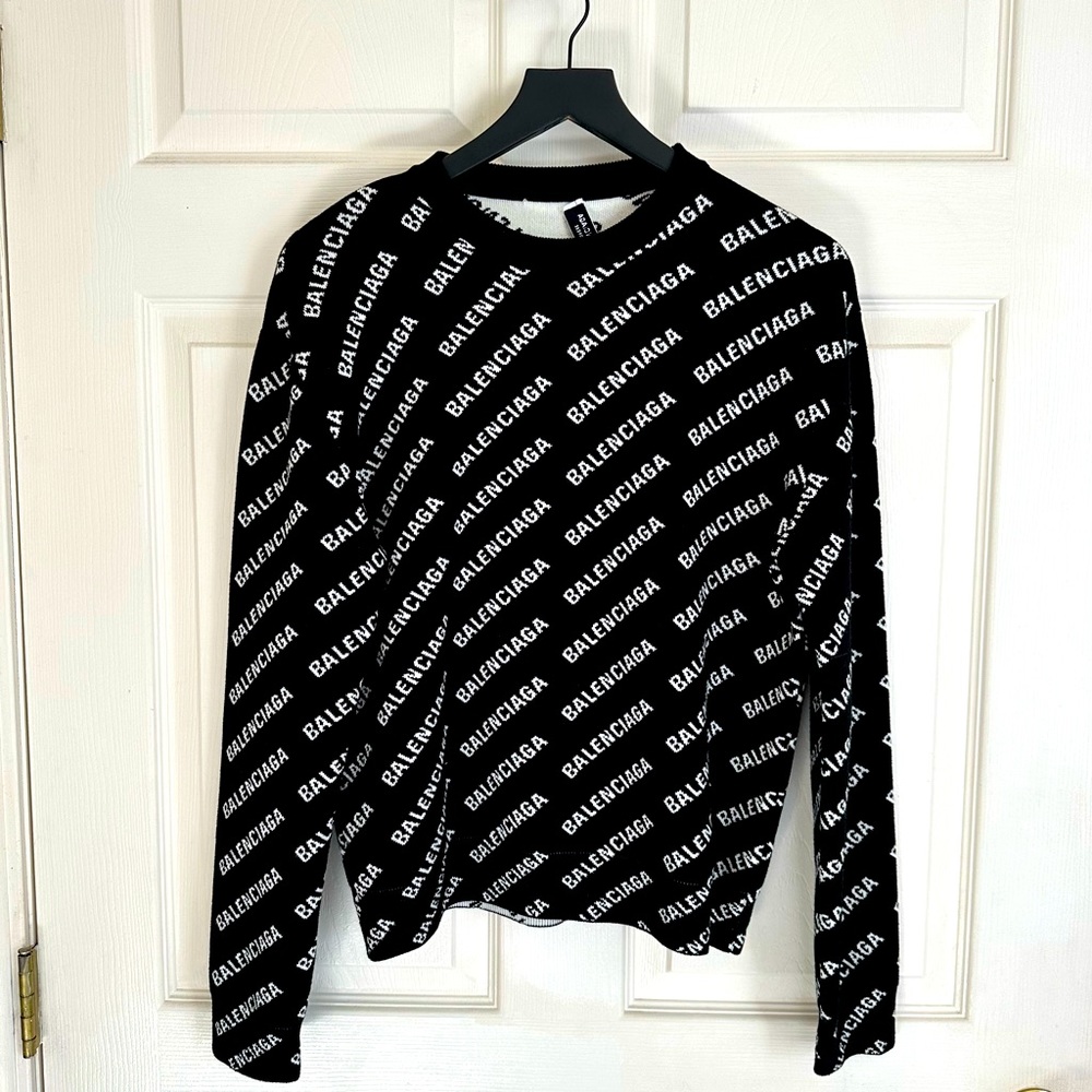 Balenciaga Allover Mini Logo Sweater